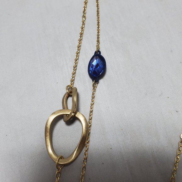 ILLUMINATA multi color stone 2 strand  necklace with gold link and petals - Picture 8 of 8